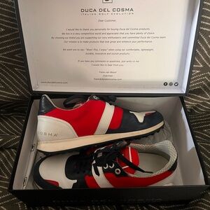 Duca Del Cosma Red and Blue Golf Shoes